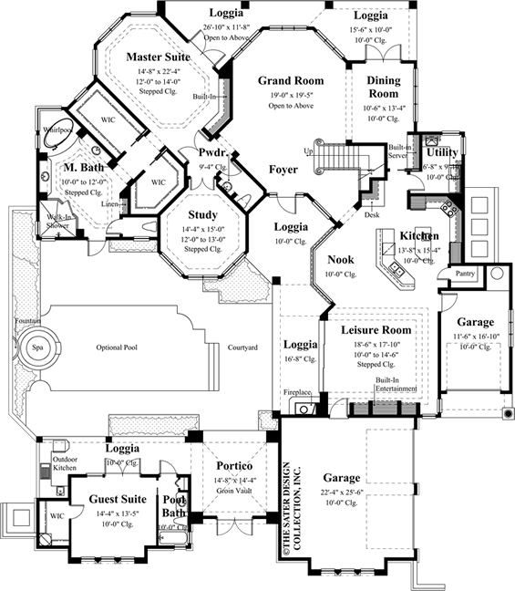 huxford home by sater design - main level floor plan -#8048