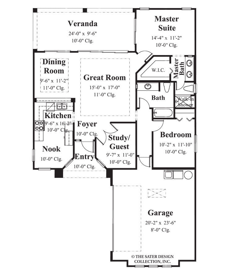 One Floor House Blueprints