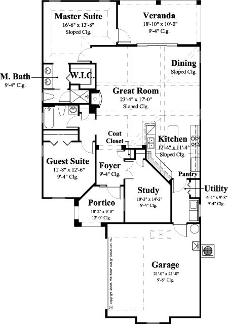 brescia - main floor plan - plan #6548 sater design