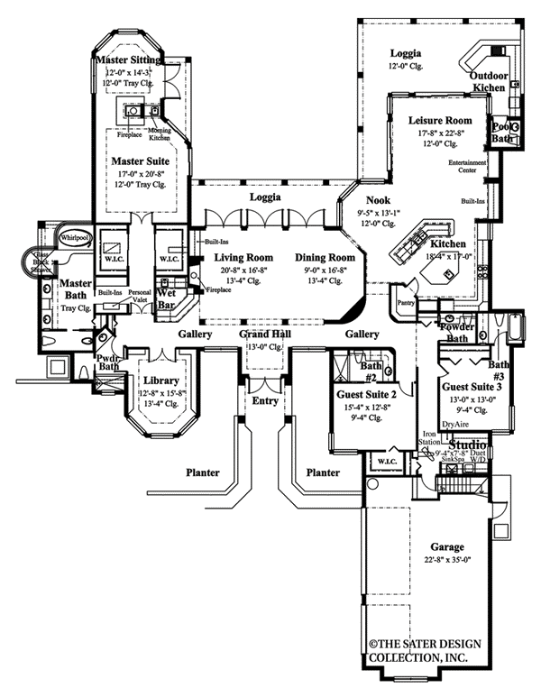 Broadmoor Walk- Main Level Floor Plan -#6641 by Sater Designs