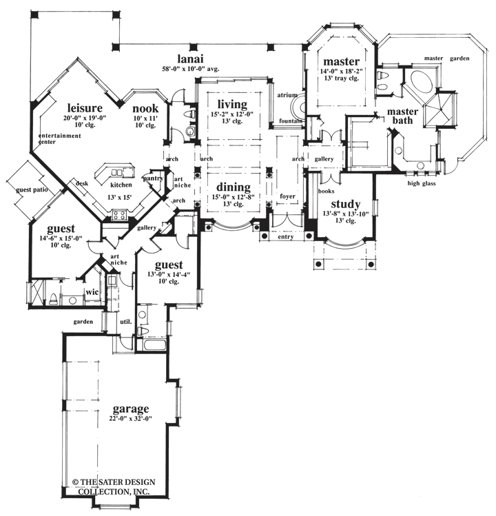 biltmore trace - main level floor plan -plan #6657