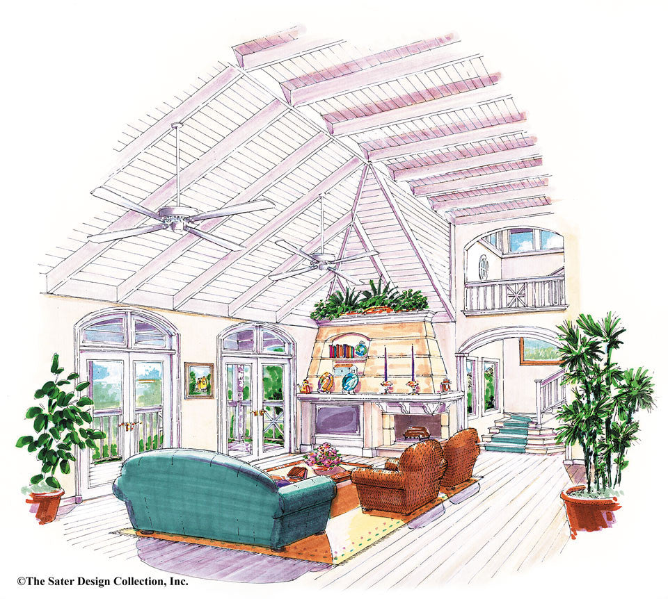 Interior Rendering Luxury Cottage House Plan