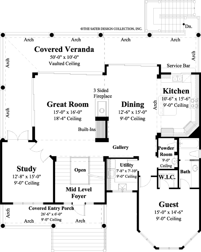 seagrove beach- main level house floor plan-#6682