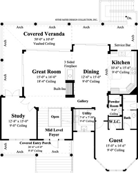 Seagrove Beach- Main Level House Floor Plan-#6682