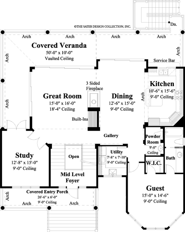 Seagrove Beach- Main Level House Floor Plan-#6682