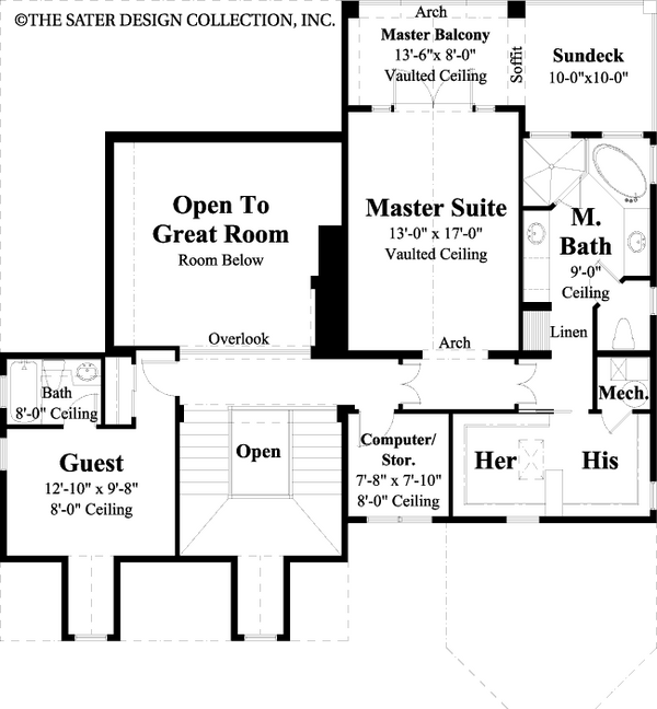 Seagrove Beach-Upper Level Floor Plan-#6682
