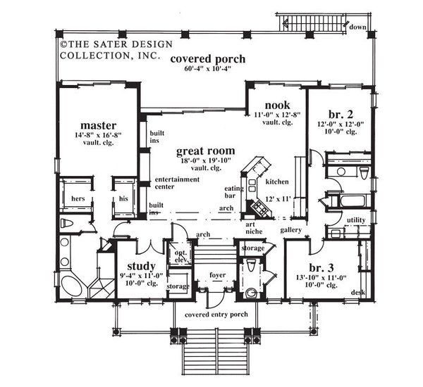 Southhampton Bay-Main Level Floor Plan-Plan #6684