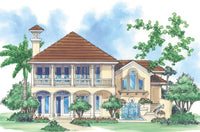 rendering of the house plans, rear view
