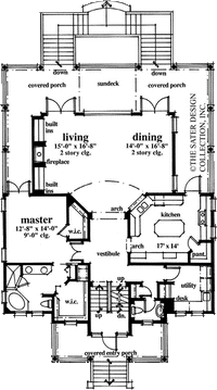 Nantucket Sound Home-Main Floor Plan-Plan #6693