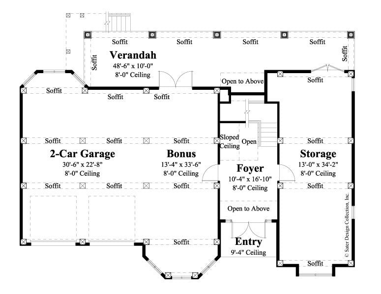 walker way plan #6697-lower level floor plan