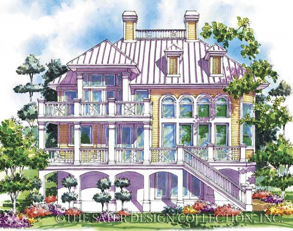 Savannah Sound-Rear Elevation-Plan #6698