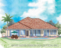 Palm Harbor-Rear Elev Rendering-Plan #6727