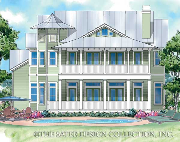 Carlisle Bay-Rear Elevation-Plan #6755