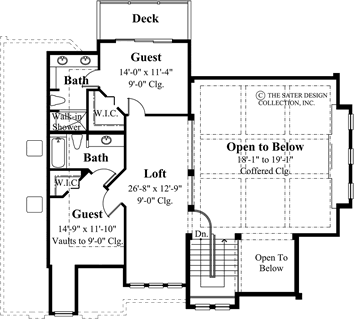 chateau-sur-mer upper level floor plan -plan #6801