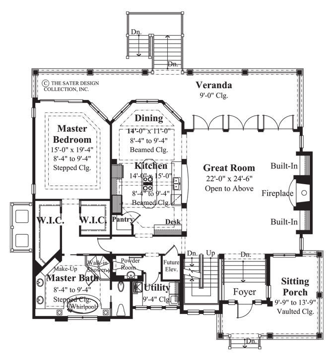 cascade ridge- main level floor plan -plan #6802