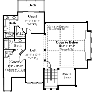 Cascade Ridge- Upper Level Floor Plan -Plan #6802
