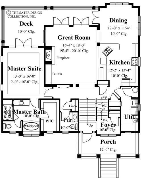 linden place-main level floor plan-plan #6805