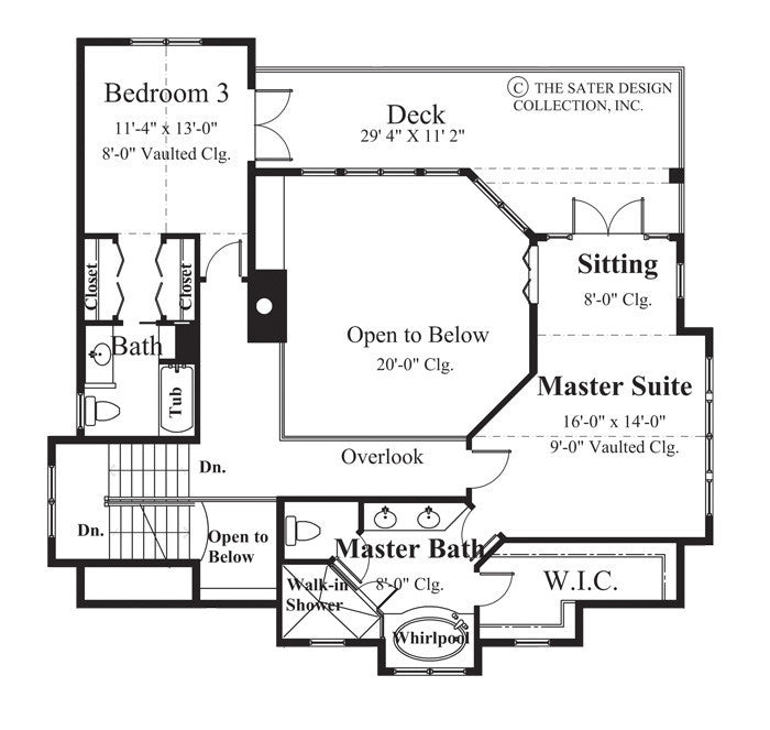 carmel bay-upper level floor plan-plan #6810