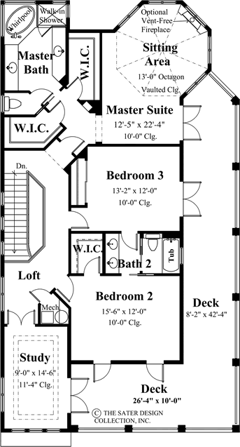 key largo- upper level floor plan -plan #6828