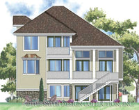 Berkeley Square- Rear Elevation-Plan #6838