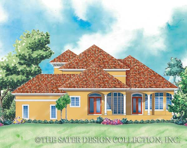 Sunset Beach-Rear Elevation- Plan #6848