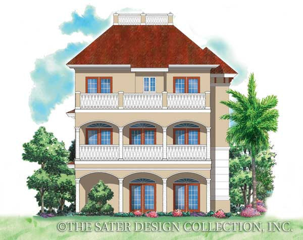 Villa Caprini-Rear Elevation-Plan #6854