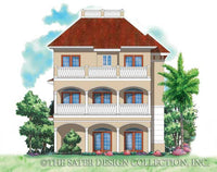 Villa Caprini-Rear Elevation-Plan #6854
