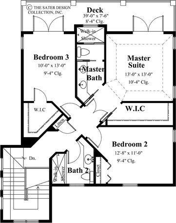 villa caprini-upper level floor plan-#6854