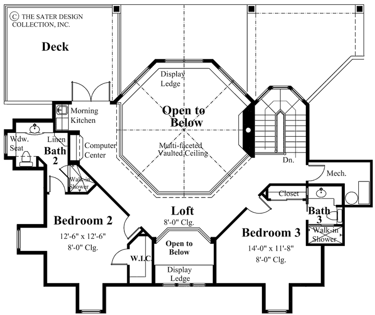 bradley house- upper level floor plan -plan6859