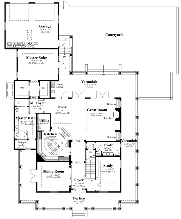 camden place- main level floor plan -plan #6869