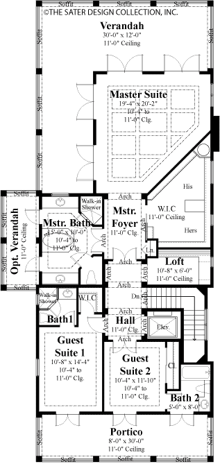 myrtle grove-upper level floor plan-plan6875