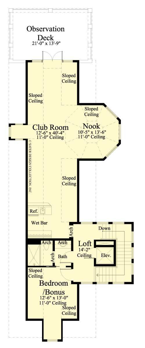 berkshire bluff - top floor plan - #6880