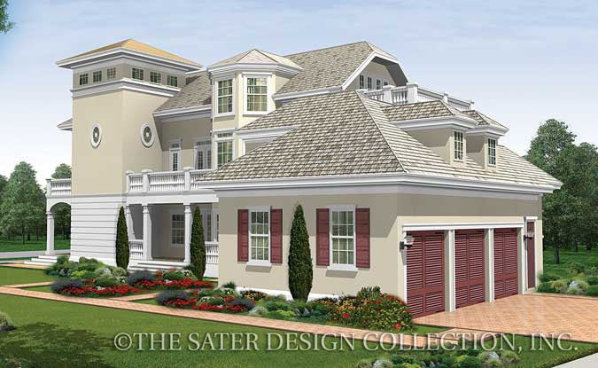 Berkshire Bluff-Rear Elevation-Plan #6880
