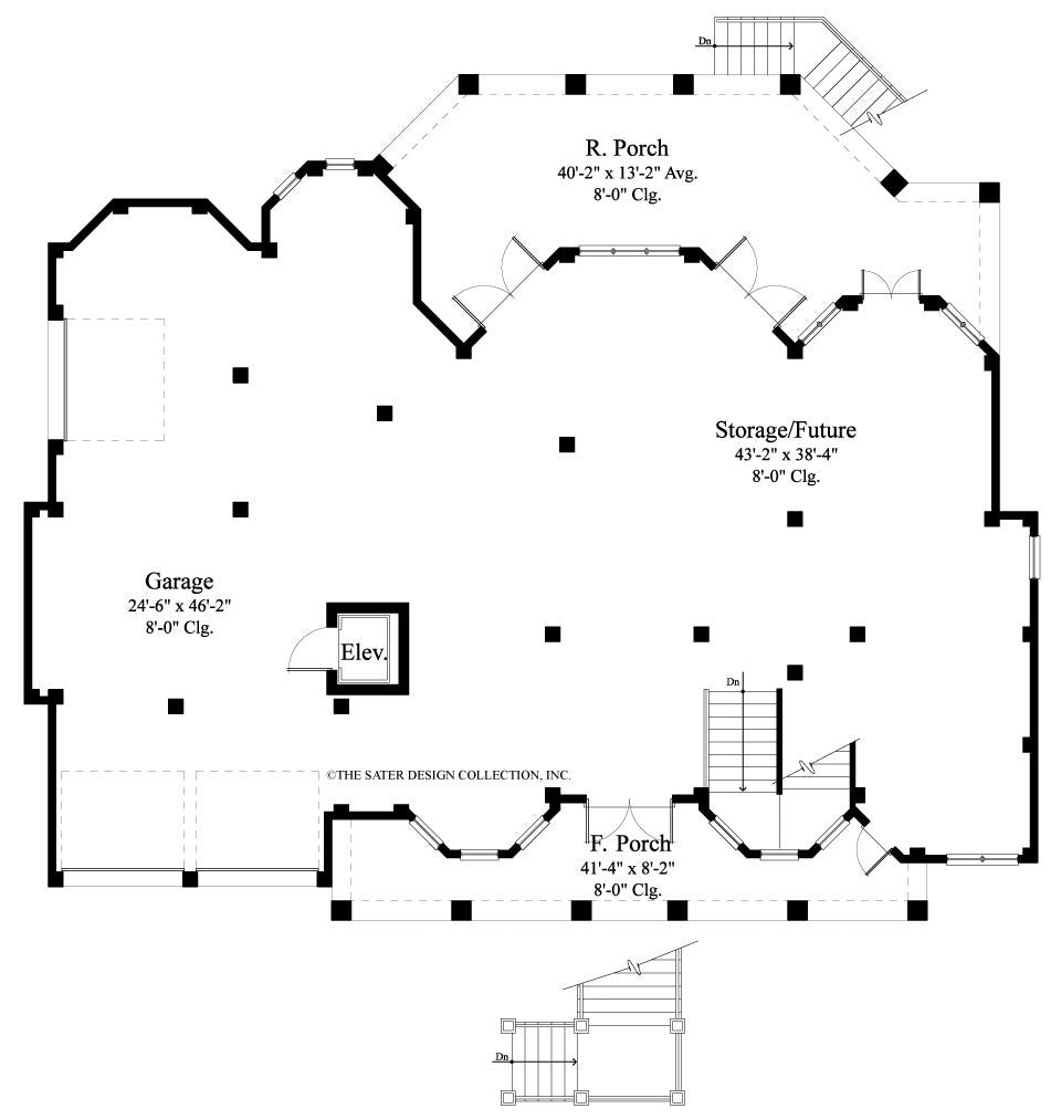 Palmiste-Lower Level Floor Plan-Coastal House Plan