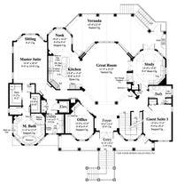 Palmiste-Main Level Floor Plan-Coastal House Plan