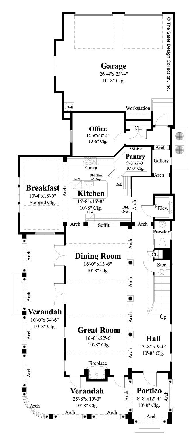 plan #6892- main level floor plan - carrington