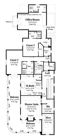 Plan #6892- Second story floor Plan - Carrington