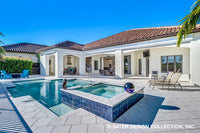 Atreyu House Plan rear of home with loggia and pool