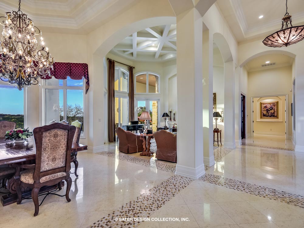 Verano House Plan foyer and dining area
