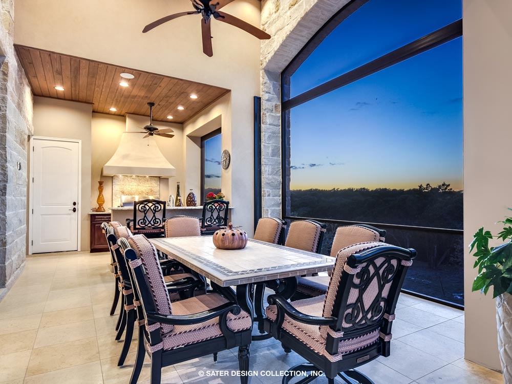 Verano House Plan screened porch dining area