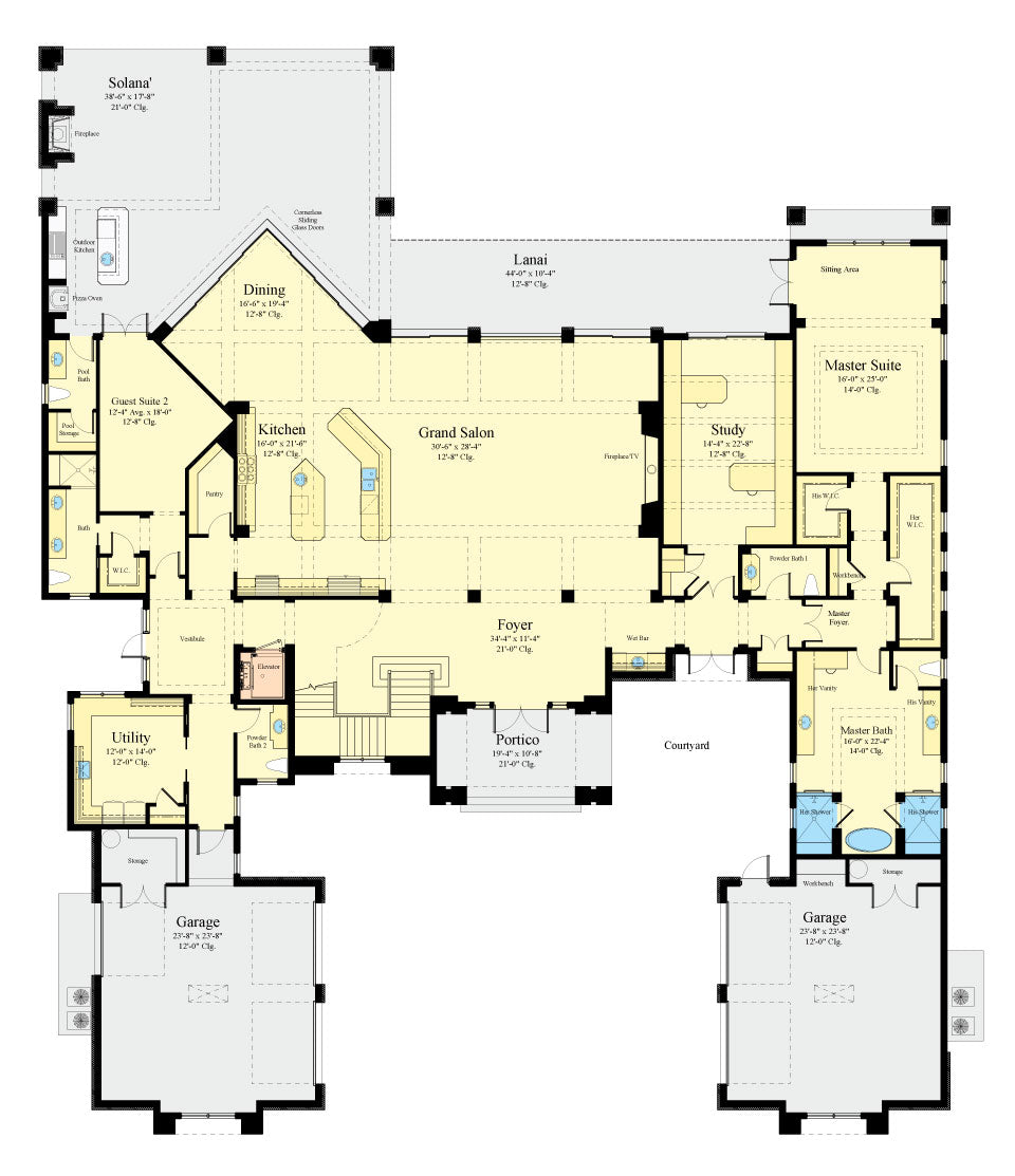 waters edge house plan first floor plan