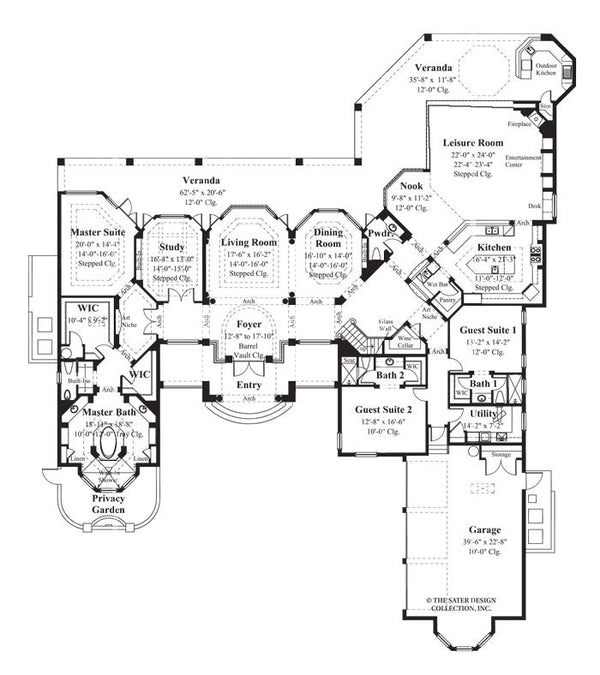 La Ventana-Main Floor Plan-Sater Design Collection-6925
