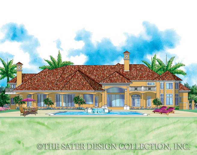 Napier-Rear Elevation Render Image with Pool-Plan #6926