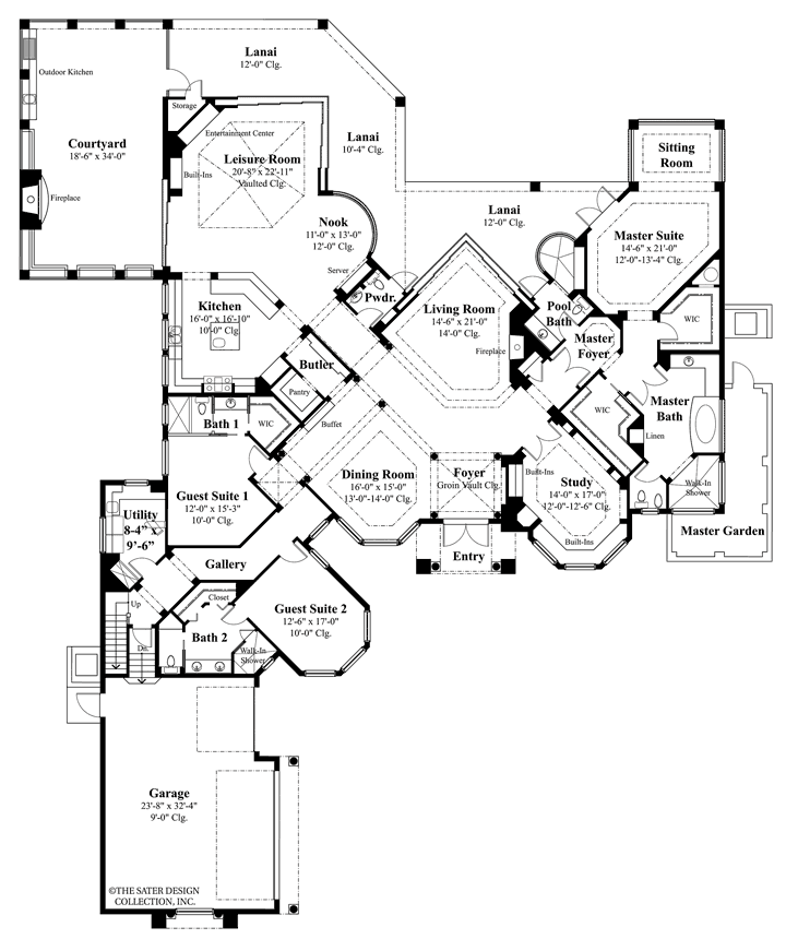 andros island main level floor plan - plan # 6927_m