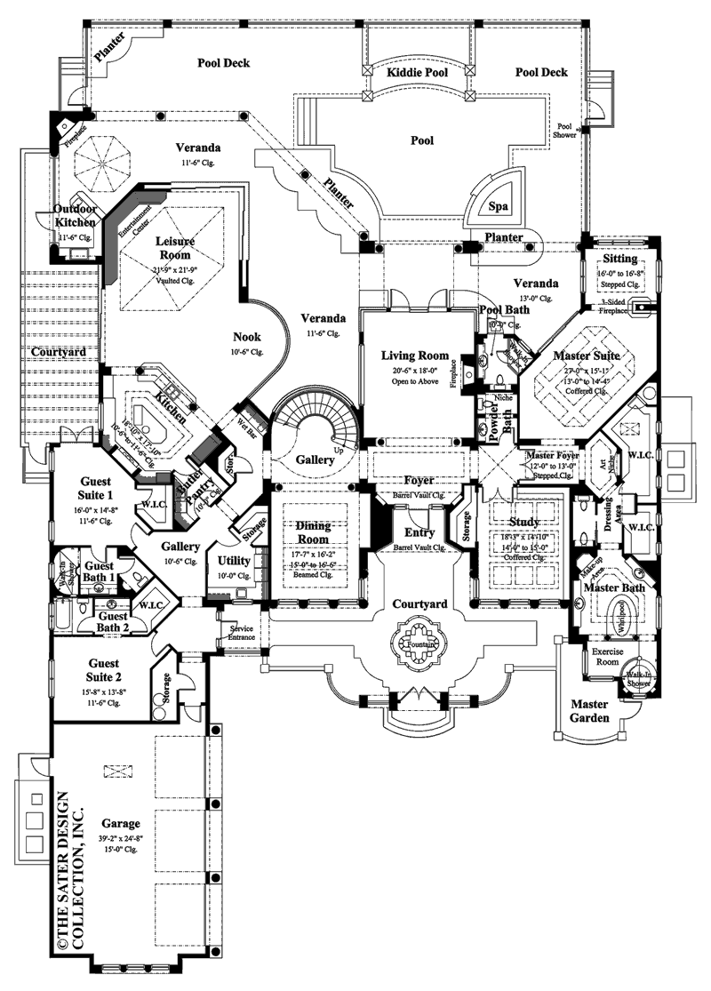 casa bellisima-main level floor plan- #6935