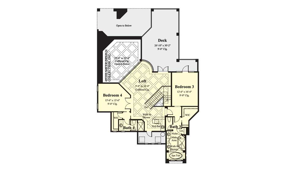 ristano home plan - upper level floor plan