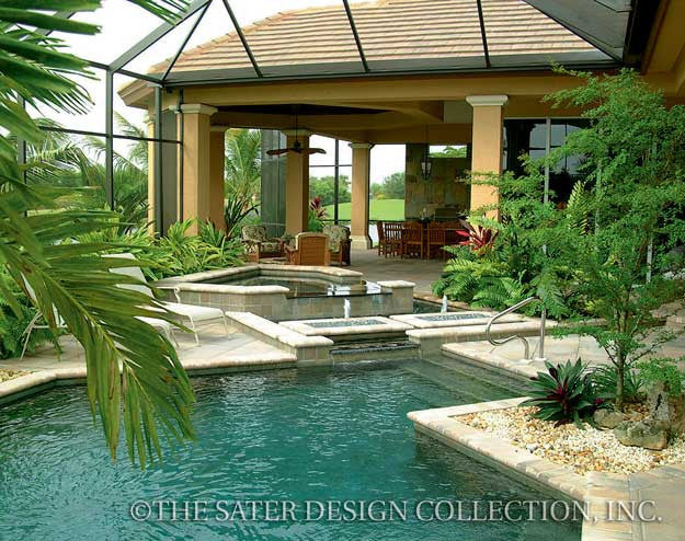 Jasper Park- Rear Elevation with Pool -Plan #6941