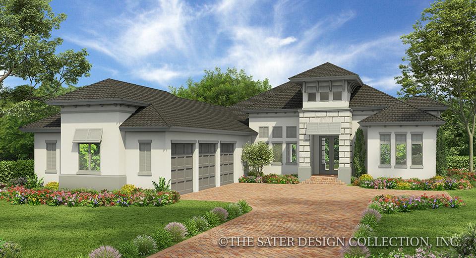 Contemporary style house plan front elevation