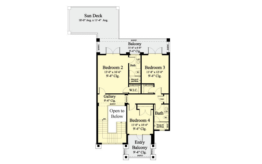 sondelle modern home second floor plan