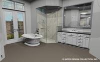 Emery House Plan master bath shower and tub
